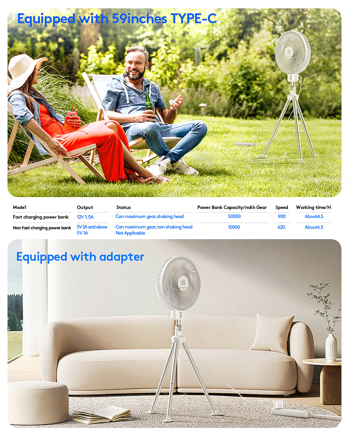 Evyon Tripod Fan For Outdoor & Indoor